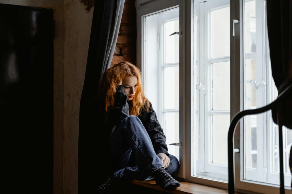 A woman going through her first 30 days of addiction recovery.