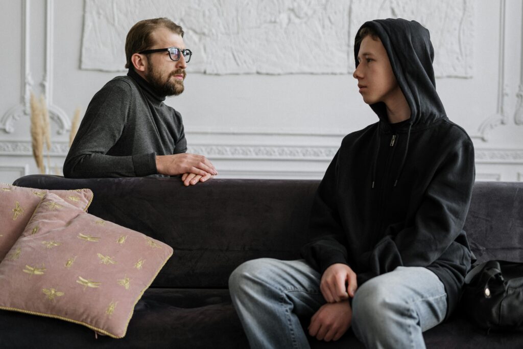A teen in therapy for relapse prevention.